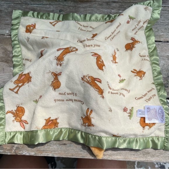 Bunny Rabbit baby blanket Guess How Much I Love You Up to the Moon Back Security - Picture 5 of 8